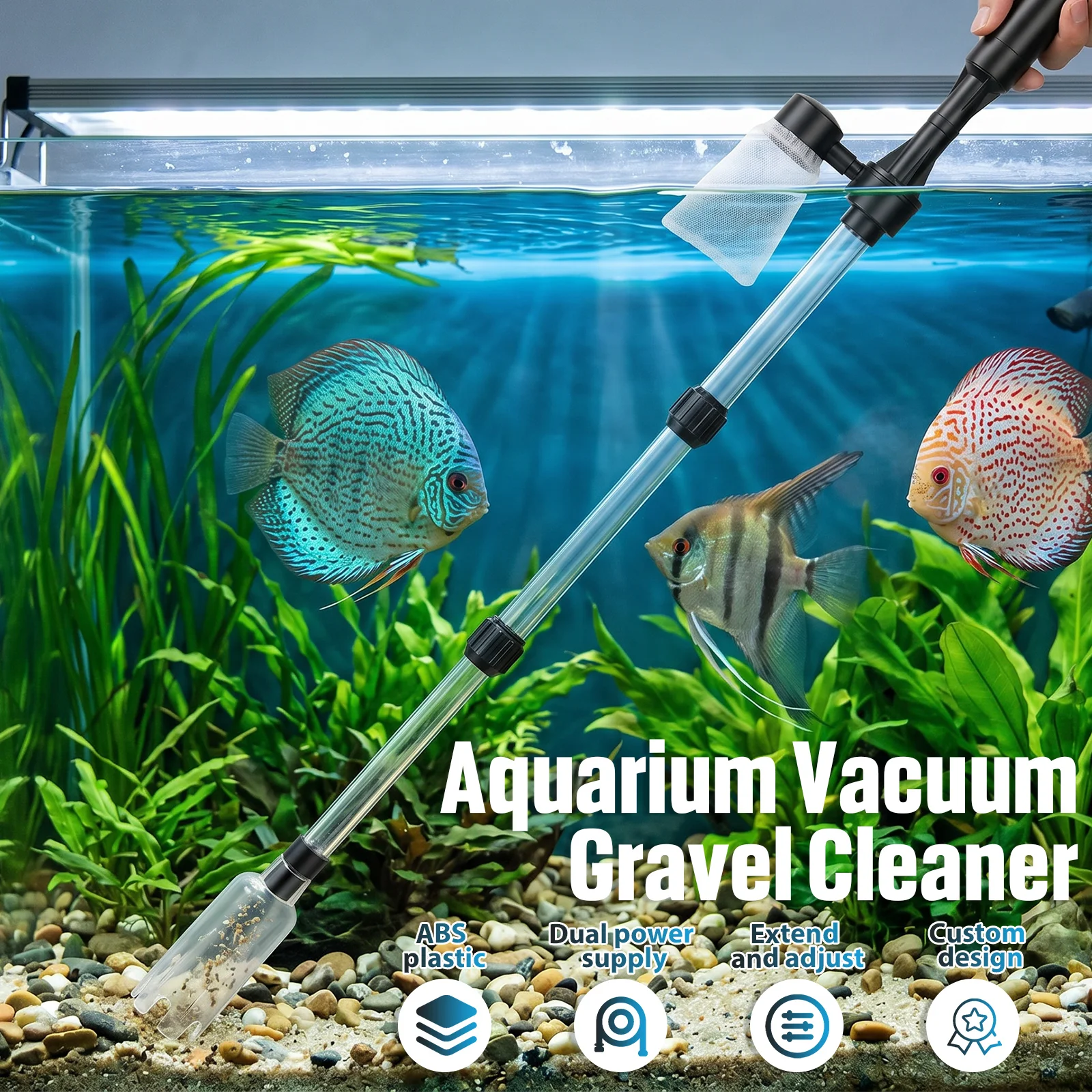 Вакуумный очиститель грунта дл – обзор и цена Cleaner Fish Aquarium